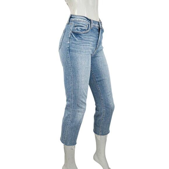 L'AGENCE $285 Sada High-Rise Cropped Slim Denim Jeans Raw hem Size 25 - Picture 4 of 11